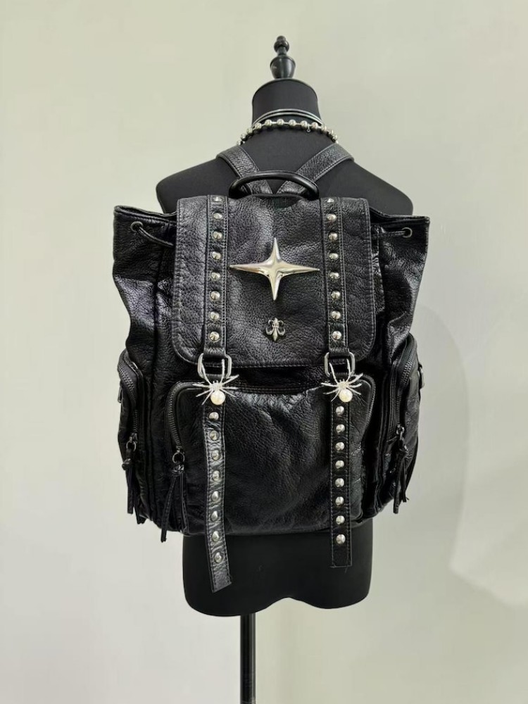Gotik Punk PU Deri omuzdan ask - Leather Backpack Vintage incelemesi ve fiyatı